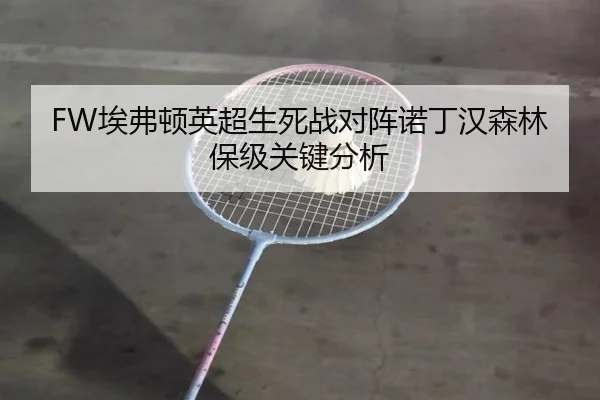 FW埃弗顿英超生死战对阵诺丁汉森林保级关键分析
